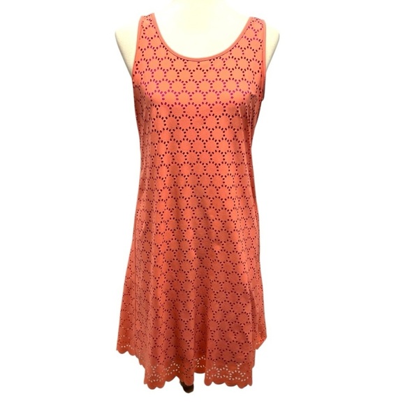 Title Nine Nimblene Orange Lasercut Stretch Outdoor Active Dress Women’s Medium - Picture 2 of 11